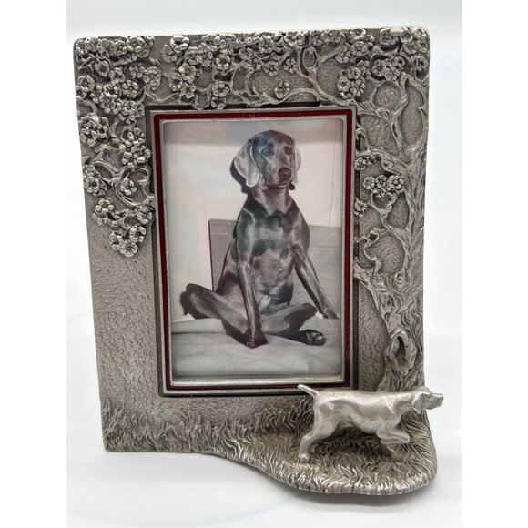 Rawcliffe pewter 1990 picture frame statue of a Dog 4.25 x 3.25 - Picture 5 of 7